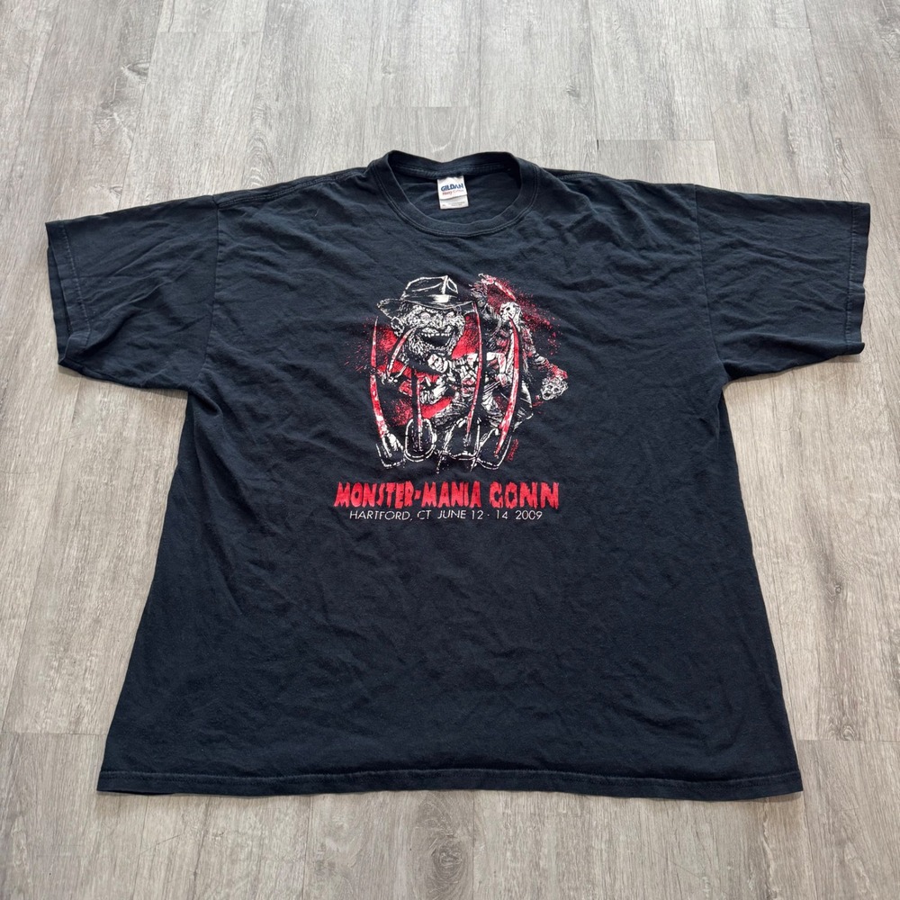 Monster-Mania Con 2009 Freddy Krueger Horror T-Shirt Mens XL Black